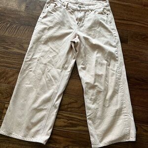 Old Navy Women's Pink Midrise Baggy Wide Leg Jeans